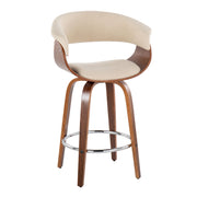 Set of two Lumi Source Vintage Mod mid-century modern counter stools with swivel and round footrest, showcasing sleek design.