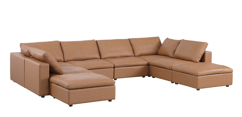 1100 - Top-Grain Italian Leather 8-Piece Sectional With Chaise