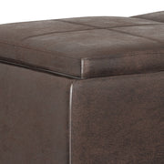 Avalon - Storage Ottoman - Distressed Brown - R&R Furniture Gallery (Fountain Valley, CA)