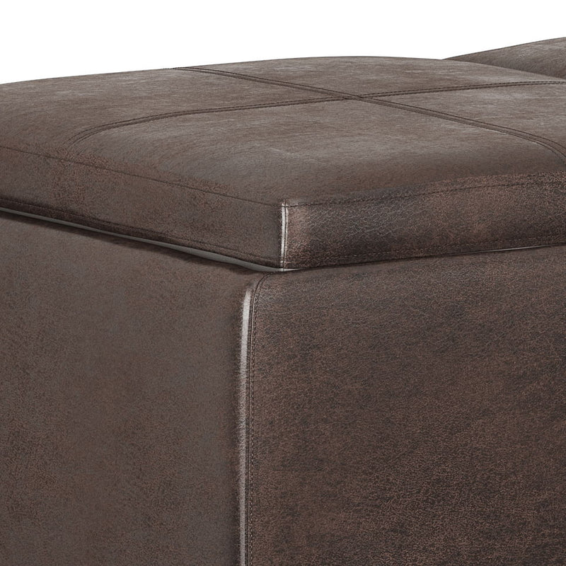 Avalon - Storage Ottoman - Distressed Brown - R&R Furniture Gallery (Fountain Valley, CA)