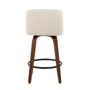 Lumi Source Toriano mid-century modern counter stool set of 2 with wooden seats and metal legs, stylish and functional for kitchen or bar area.