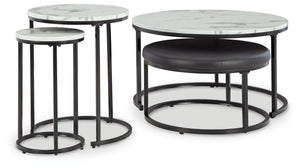 Jusmour - Occasional Nesting Table (Set of 4) - Black / White - R&R Furniture Gallery (Fountain Valley, CA)