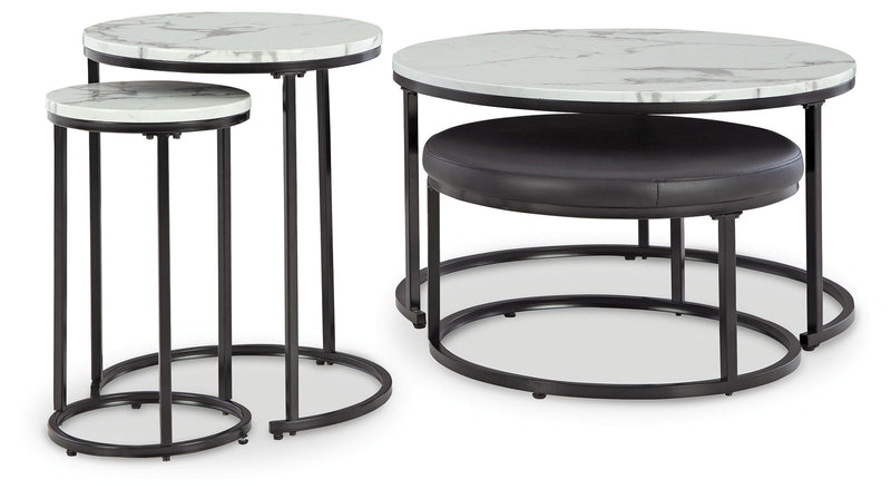 Jusmour - Occasional Nesting Table (Set of 4) - Black / White - R&R Furniture Gallery (Fountain Valley, CA)
