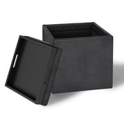 Rockwood - Upholstered Cube Storage Ottoman With Tray - R&R Furniture Gallery (Fountain Valley, CA)