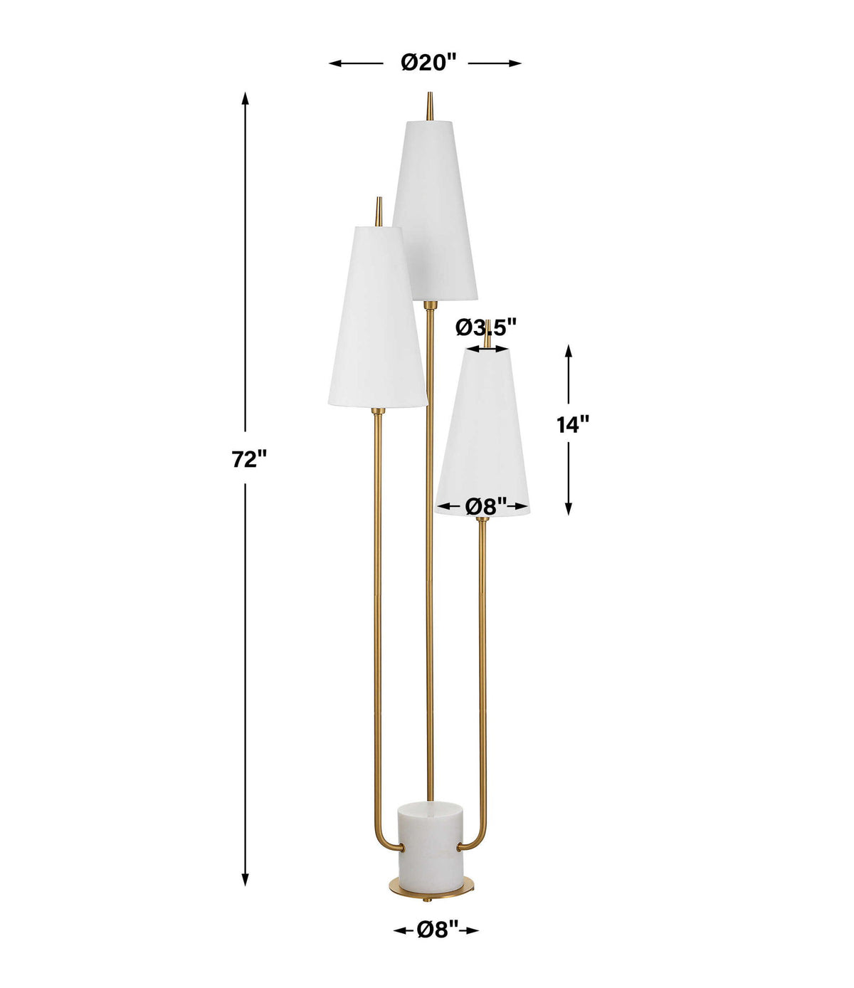 Elle - Floor Lamp - Brass / Gold
