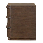 ACME Zoey brown oak accent nightstand with a sleek design and a single drawer, perfect for bedroom storage and decor.