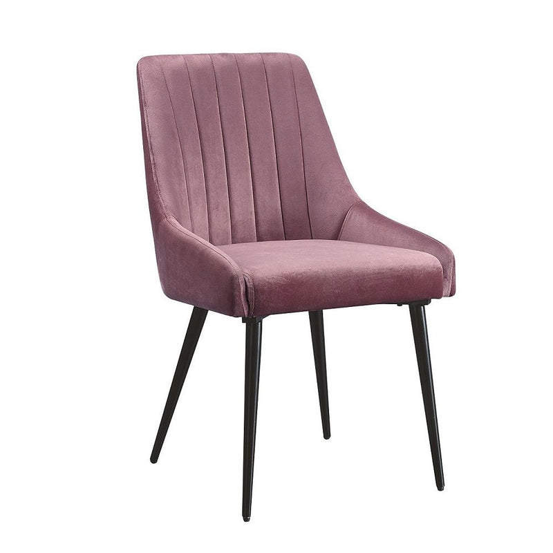 Riley - Side Chair (Set of 2) - Pink Fabric & Black - R&R Furniture Gallery (Fountain Valley, CA)