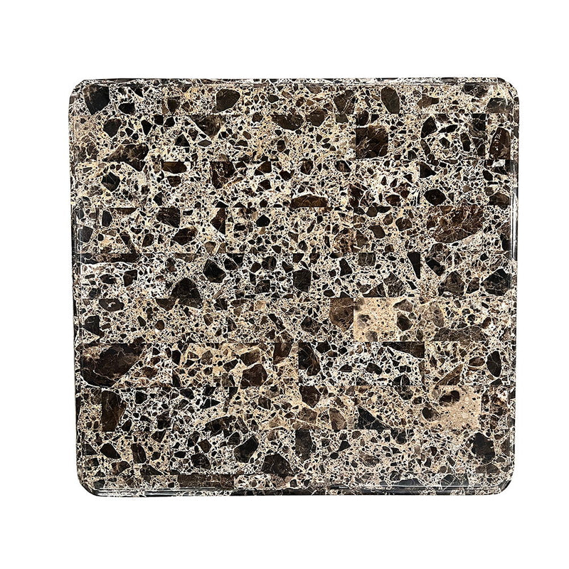 Nayla - End Table - Natural Marble Top & Cherry - R&R Furniture Gallery (Fountain Valley, CA)