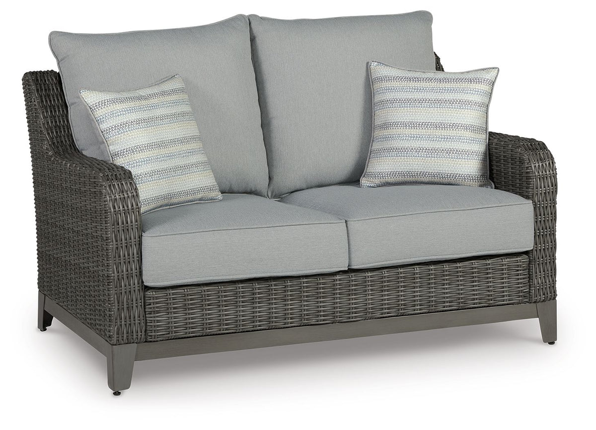 Elite Park - Loveseat w/Cushion - Gray - R&R Furniture Gallery (Fountain Valley, CA)