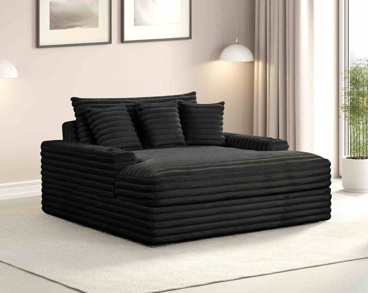 Veyrier - 2 Arm Chaise, Black