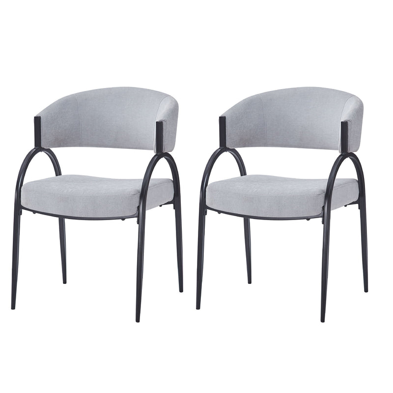Contemporary Upholstered Dining Chairs With Metal Legs (Set of 2) - R&R Furniture Gallery (Fountain Valley, CA)