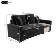 Noble House modular sofa couch with storage armrest and center console, stationary design with plush fabric and modern style.