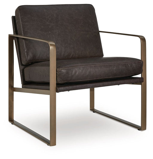 Bradett - Accent Chair - Dark Brown / Gold Finish - R&R Furniture Gallery (Fountain Valley, CA)