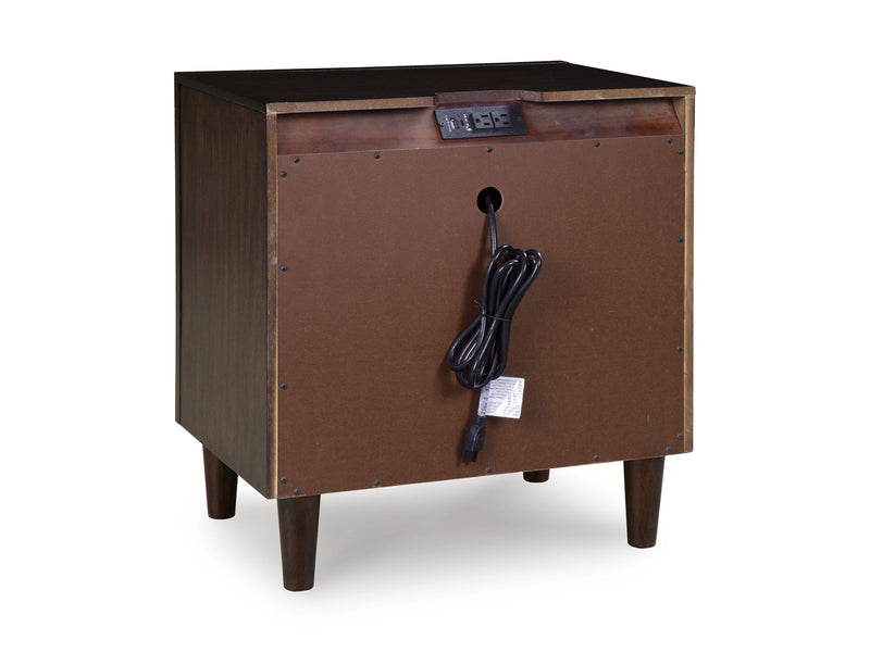 Dantenton - Two Drawer Night Stand - Merlot - R&R Furniture Gallery (Fountain Valley, CA)