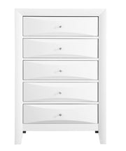Glory Furniture Marilla Accent Chest with wood finish and decorative drawer handles, ideal for living room or hallway storage.