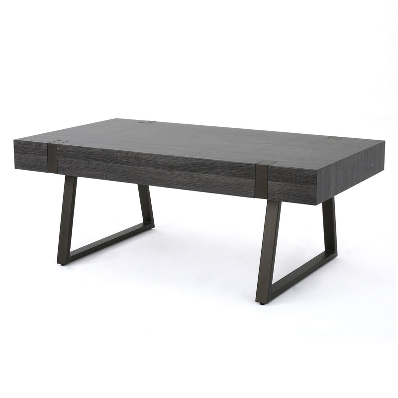 Abitha - Coffee Table With Industrial Powder Coated Metal Legs - R&R Furniture Gallery (Fountain Valley, CA)
