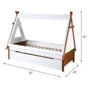Loreen - Twin Bed - Oak & White - R&R Furniture Gallery (Fountain Valley, CA)