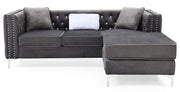 Glory Furniture Paige stationary sectional sofa with chaise, featuring plush cushions and modern design, in a neutral fabric.