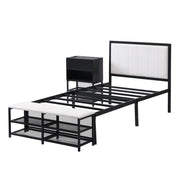 Platform Bed With 2 Tier Storage Shelves, Storage Cabinet - R&R Furniture Gallery (Fountain Valley, CA)