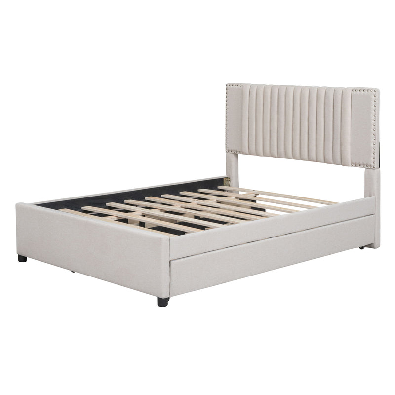 Upholstered Platform Bed With Drawers, Classic Headboard Design - R&R Furniture Gallery (Fountain Valley, CA)