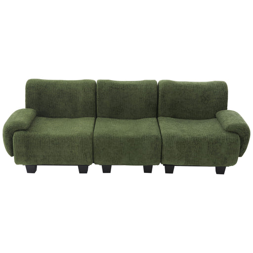 Noble House 3-seater sofa couch with curved armrests and plush cushions, perfect for a modern living room.