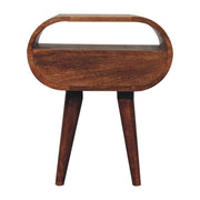 Circular Bedside Table With Open Slot - Caramel - R&R Furniture Gallery (Fountain Valley, CA)