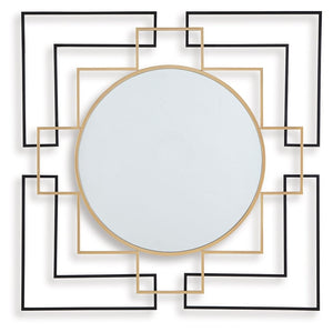 Oceanal - Accent Mirror - Black / Gold Finish - R&R Furniture Gallery (Fountain Valley, CA)