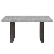 Global Furniture USA Susan 5-piece dining table set with gray finish, including table and matching base in a modern dining room setting.