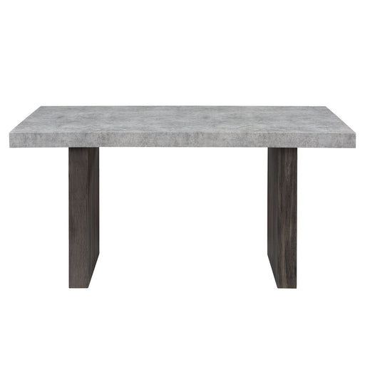 Global Furniture USA Susan 5-piece dining table set with gray finish, including table and matching base in a modern dining room setting.