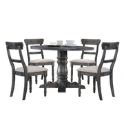 Leventis - Side Chair (Set of 2) - Light Brown Linen & Weathered Gray - R&R Furniture Gallery (Fountain Valley, CA)
