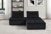 Stylish Anna sectional sofa ottoman by Lilola Home, stationary sectional with plush fabric and modern design for living room comfort.