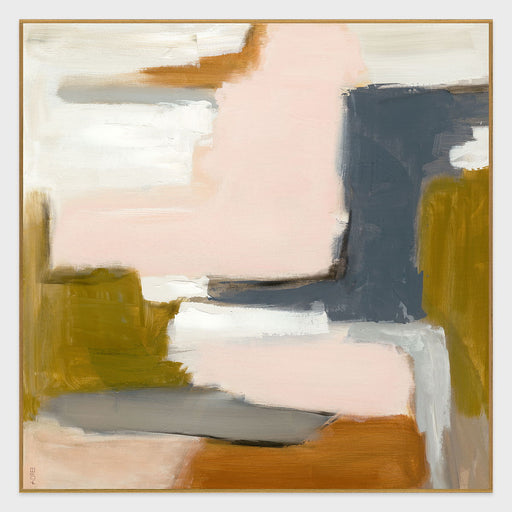 Burrow - 60" x 60" Painting Art by Buddy Whitlock - Pink / Dark Gray - R&R Furniture Gallery (Fountain Valley, CA)