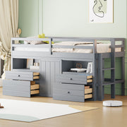 Loft Bed With 4 Drawers, Underneath Cabinet And Shelves - R&R Furniture Gallery (Fountain Valley, CA)