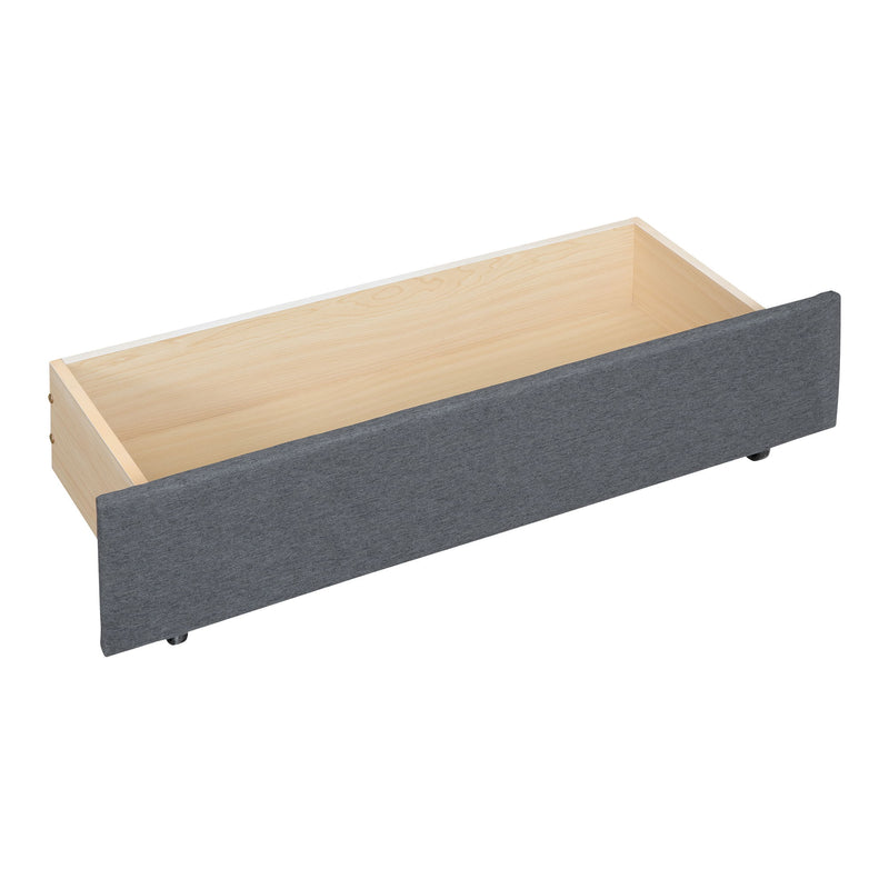 Upholstered Platform Bed With Brick Pattern Headboard And Twin Long Size Trundle - R&R Furniture Gallery (Fountain Valley, CA)