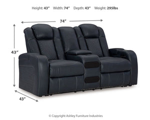 Fyne-dyme - Power Reclining Loveseat With Console/Adj Hdrst - R&R Furniture Gallery (Fountain Valley, CA)