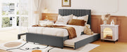 Upholstered Platform Bed With Drawers, Classic Headboard Design - R&R Furniture Gallery (Fountain Valley, CA)