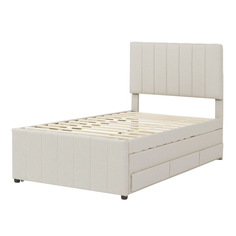 Upholstered Design Platform Bed With Trundle - R&R Furniture Gallery (Fountain Valley, CA)