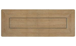 Escape - Dining Rectangular Table With Console And 8 Caster Chairs - Glazed Natural Oak Black Metal Trim