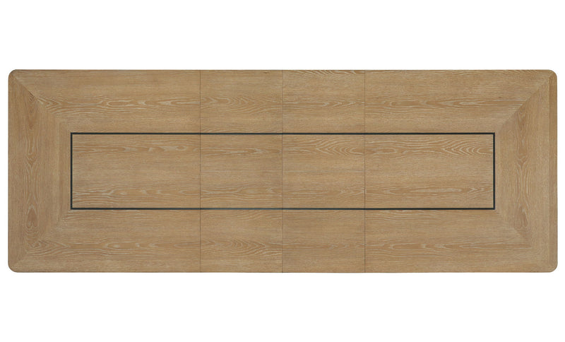 Escape - Dining Table With Extensions - Glazed Natural Oak / Black Metal Trim