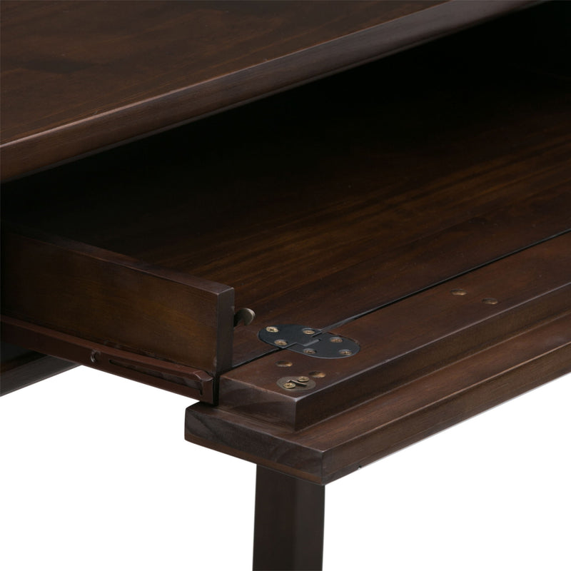 Tobacco brown Warm Shaker desk by Simpli-Home, a wooden writing desk with a classic shaker style and smooth finish.