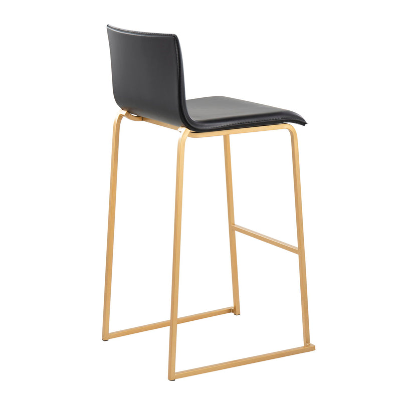 Set of two Lumi Source Mara contemporary upholstered barstools with plush seats and sleek modern design.