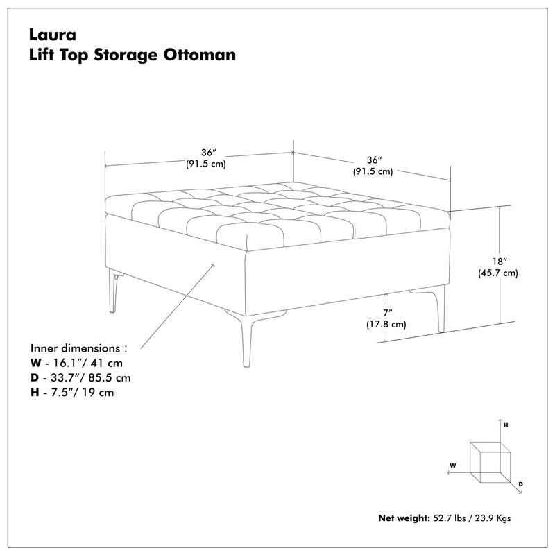 Laura - Lift Top Storage Ottoman - R&R Furniture Gallery (Fountain Valley, CA)