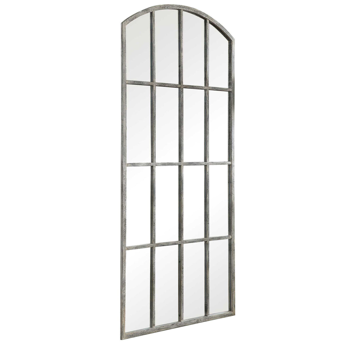 Uttermost Amiel arched ivory wall mirror with elegant frame, ideal for stylish bathroom or living room decor.