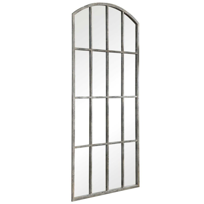 Uttermost Amiel arched ivory wall mirror with elegant frame, ideal for stylish bathroom or living room decor.