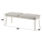 Laveda - Bench - Light Gray Boucle & Pearl White - R&R Furniture Gallery (Fountain Valley, CA)