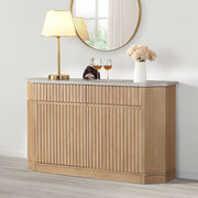 Qwin - Server With Marble Top - Marble Top & Oak - R&R Furniture Gallery (Fountain Valley, CA)