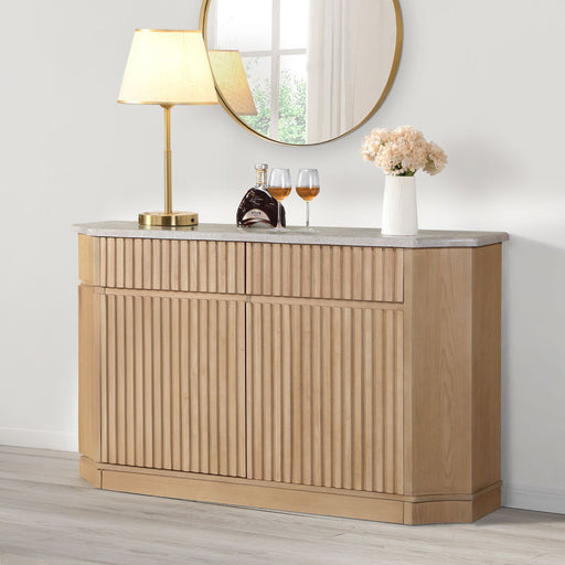 Qwin - Server With Marble Top - Marble Top & Oak - R&R Furniture Gallery (Fountain Valley, CA)