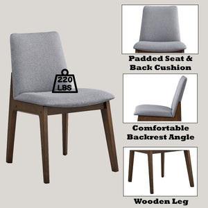 Kaela - 7 Pieces Dining Room Set - Light Gray / Walnut