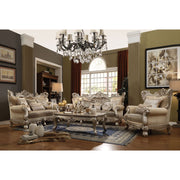 Ranita - Sofa With 7 Pillows - Fabric & Champagne - R&R Furniture Gallery (Fountain Valley, CA)