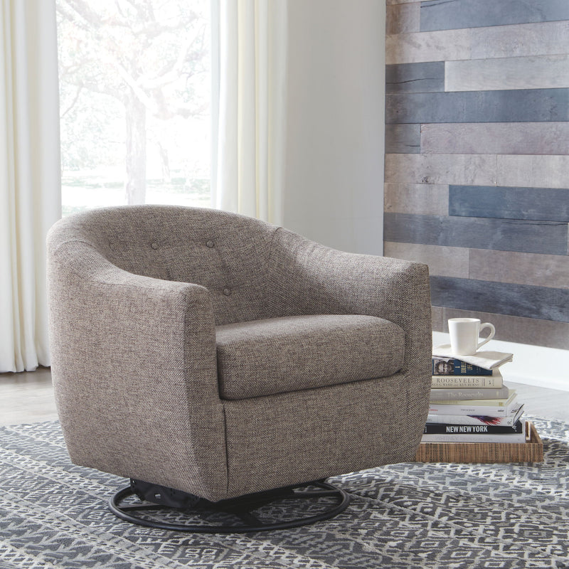 Upshur - Swivel Glider Accent Chair - Taupe - R&R Furniture Gallery (Fountain Valley, CA)